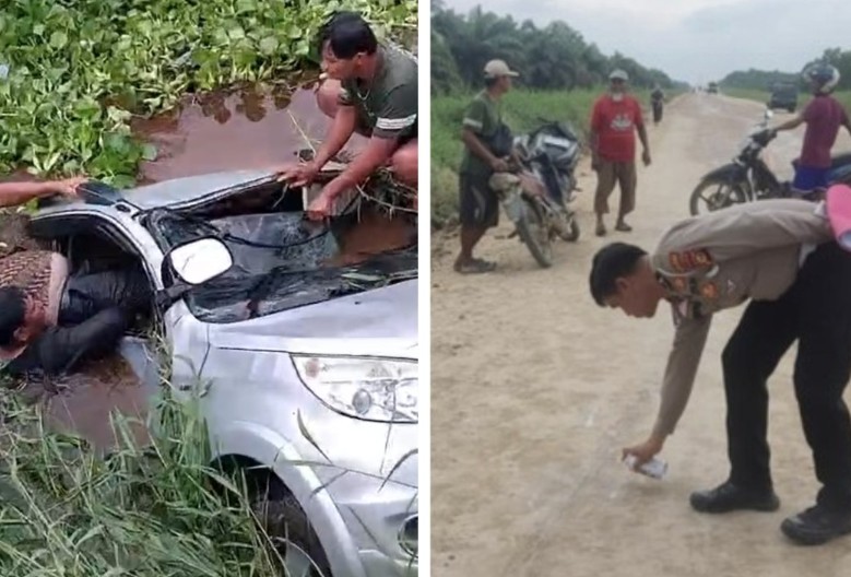 Dua pegawai BPR Dana Amanah tewas setelah mobil yang ditumpangi terjun ke kanal (foto/ist)